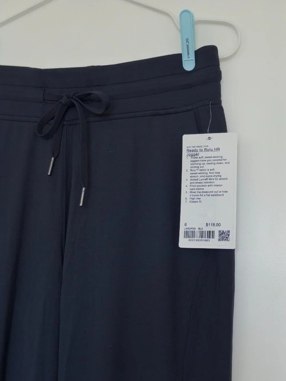 Lululemon Ready to Rulu HR Jogger, Black, Size 6, Full Length pants, NEW NWT